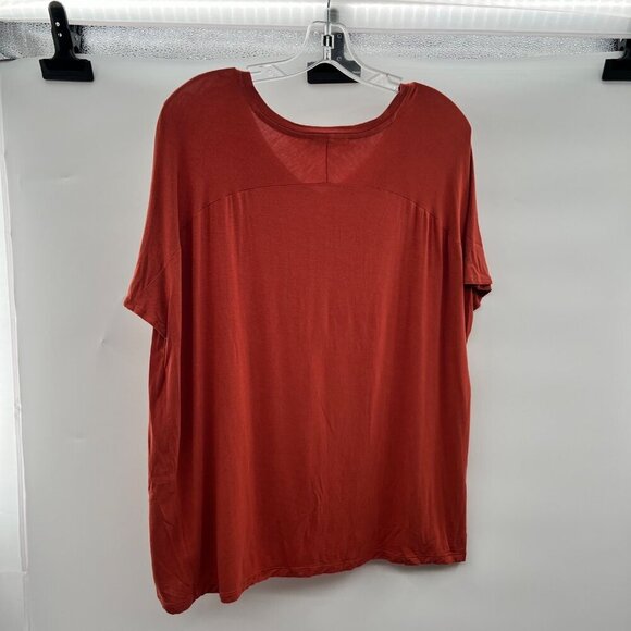 Double Zero Womens V-Neck Short Sleeve Tee Burnt Orange Size Small - Picture 6 of 9